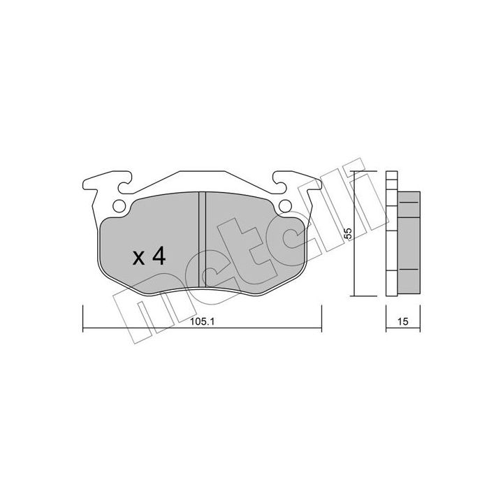 Stabdžių trinkelių rinkinys, diskinis stabdys METELLI 22-0036-5