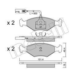 Stabdžių trinkelių rinkinys, diskinis stabdys METELLI 22-0057-0