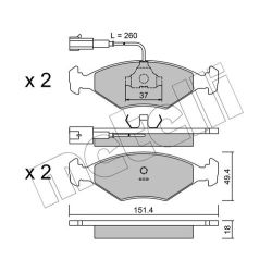 Stabdžių trinkelių rinkinys, diskinis stabdys METELLI 22-0057-1