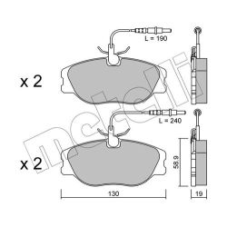 Stabdžių trinkelių rinkinys, diskinis stabdys METELLI 22-0072-3