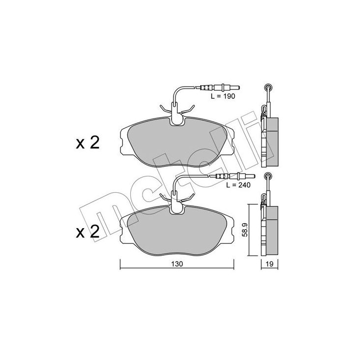 Stabdžių trinkelių rinkinys, diskinis stabdys METELLI 22-0072-3