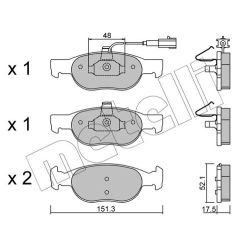 Stabdžių trinkelių rinkinys, diskinis stabdys METELLI 22-0079-0