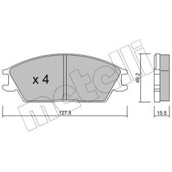 Stabdžių trinkelių rinkinys, diskinis stabdys METELLI 22-0081-0