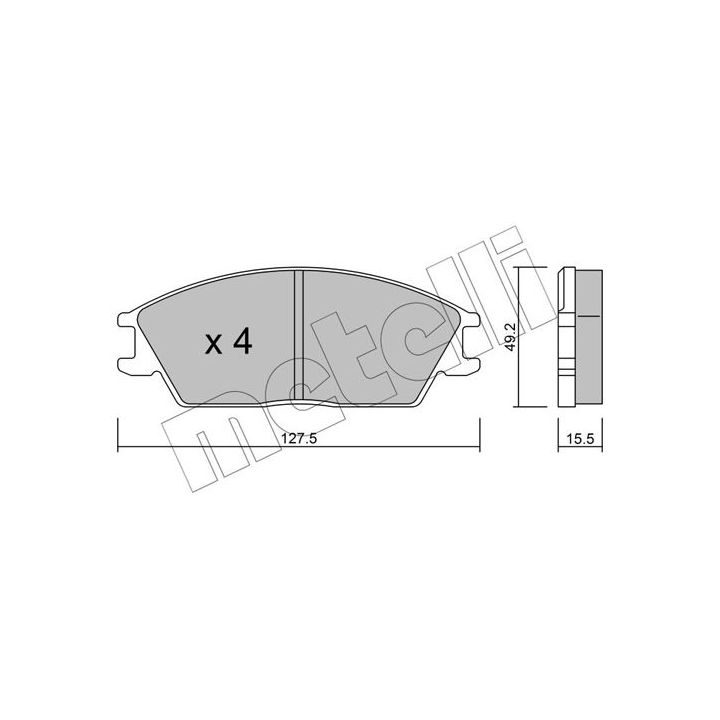 Stabdžių trinkelių rinkinys, diskinis stabdys METELLI 22-0081-0