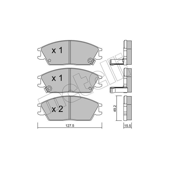 Stabdžių trinkelių rinkinys, diskinis stabdys METELLI 22-0081-1