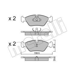 Stabdžių trinkelių rinkinys, diskinis stabdys METELLI 22-0091-0