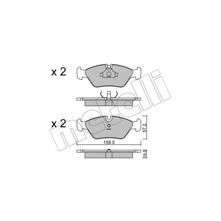 Stabdžių trinkelių rinkinys, diskinis stabdys METELLI 22-0091-0