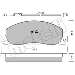 Stabdžių trinkelių rinkinys, diskinis stabdys METELLI 22-0098-0