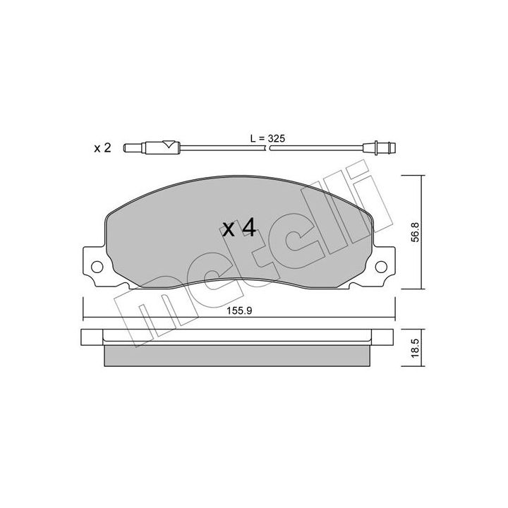 Stabdžių trinkelių rinkinys, diskinis stabdys METELLI 22-0098-0