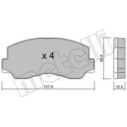 Stabdžių trinkelių rinkinys, diskinis stabdys METELLI 22-0112-0