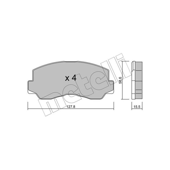 Stabdžių trinkelių rinkinys, diskinis stabdys METELLI 22-0112-0