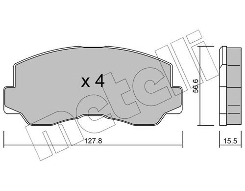 Stabdžių trinkelių rinkinys, diskinis stabdys METELLI 22-0112-0