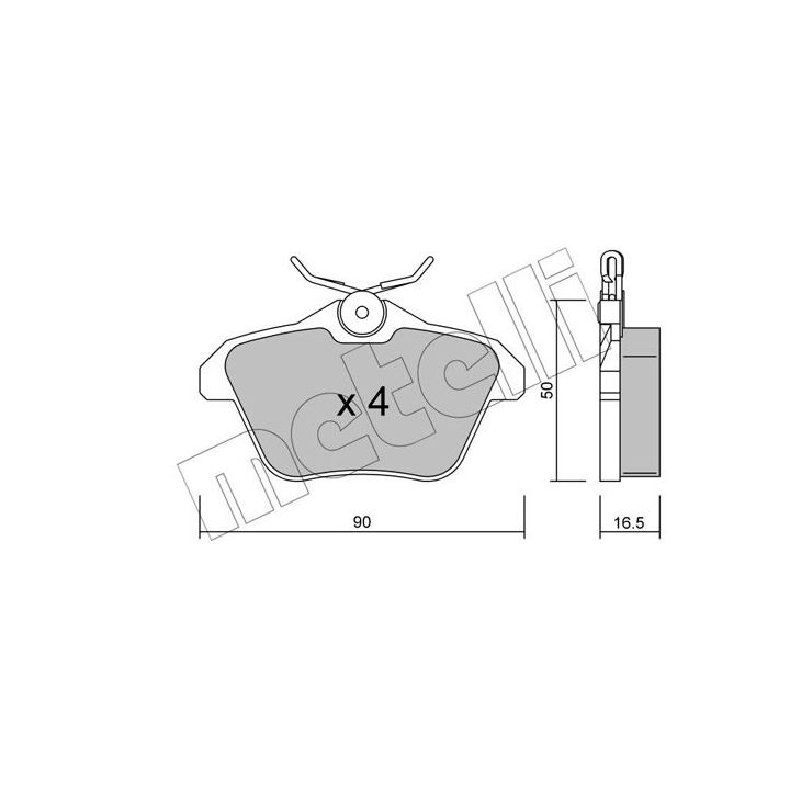 Stabdžių trinkelių rinkinys, diskinis stabdys METELLI 22-0113-0