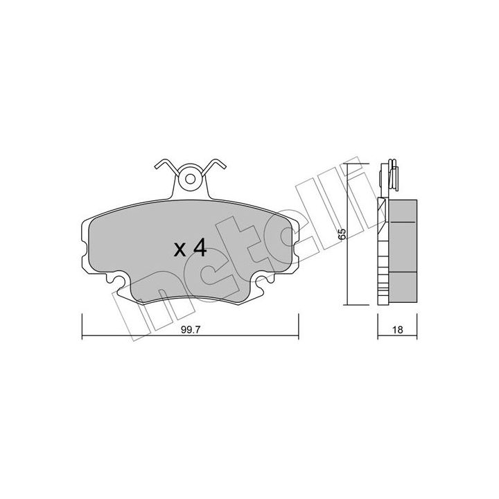 Stabdžių trinkelių rinkinys, diskinis stabdys METELLI 22-0120-0