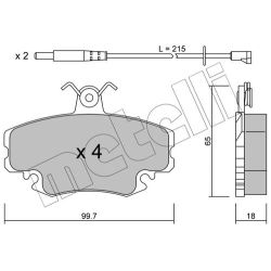 Stabdžių trinkelių rinkinys, diskinis stabdys METELLI 22-0120-0K