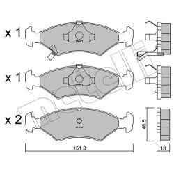 Stabdžių trinkelių rinkinys, diskinis stabdys METELLI 22-0127-0