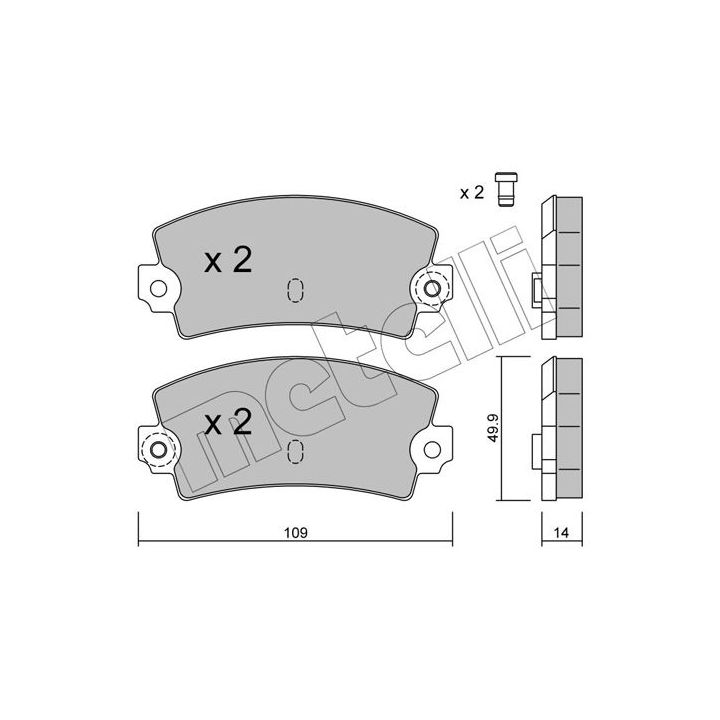 Stabdžių trinkelių rinkinys, diskinis stabdys METELLI 22-0147-1