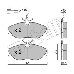 Stabdžių trinkelių rinkinys, diskinis stabdys METELLI 22-0154-1