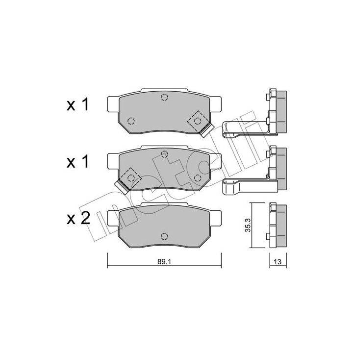 Stabdžių trinkelių rinkinys, diskinis stabdys METELLI 22-0170-1