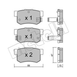Stabdžių trinkelių rinkinys, diskinis stabdys METELLI 22-0173-0