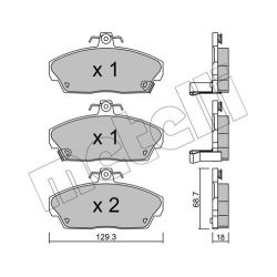 Stabdžių trinkelių rinkinys, diskinis stabdys METELLI 22-0174-0