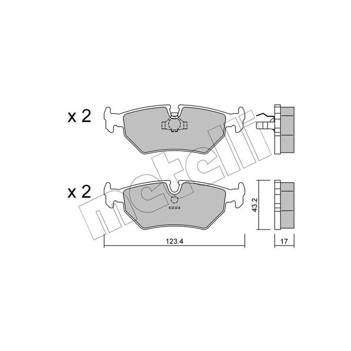 Stabdžių trinkelių rinkinys, diskinis stabdys METELLI 22-0178-0