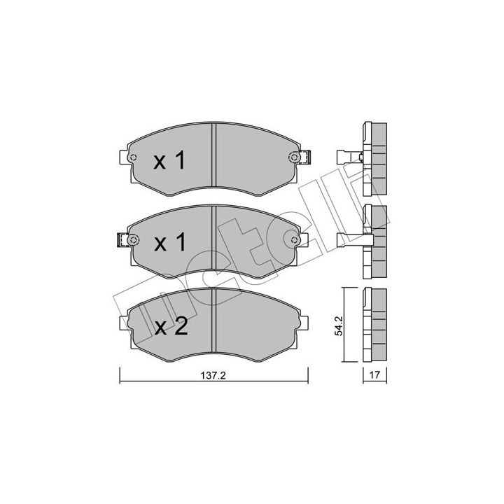 Stabdžių trinkelių rinkinys, diskinis stabdys METELLI 22-0188-0