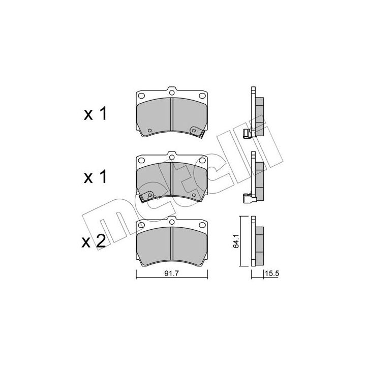 Stabdžių trinkelių rinkinys, diskinis stabdys METELLI 22-0196-0