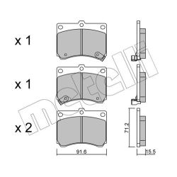 Stabdžių trinkelių rinkinys, diskinis stabdys METELLI 22-0197-0