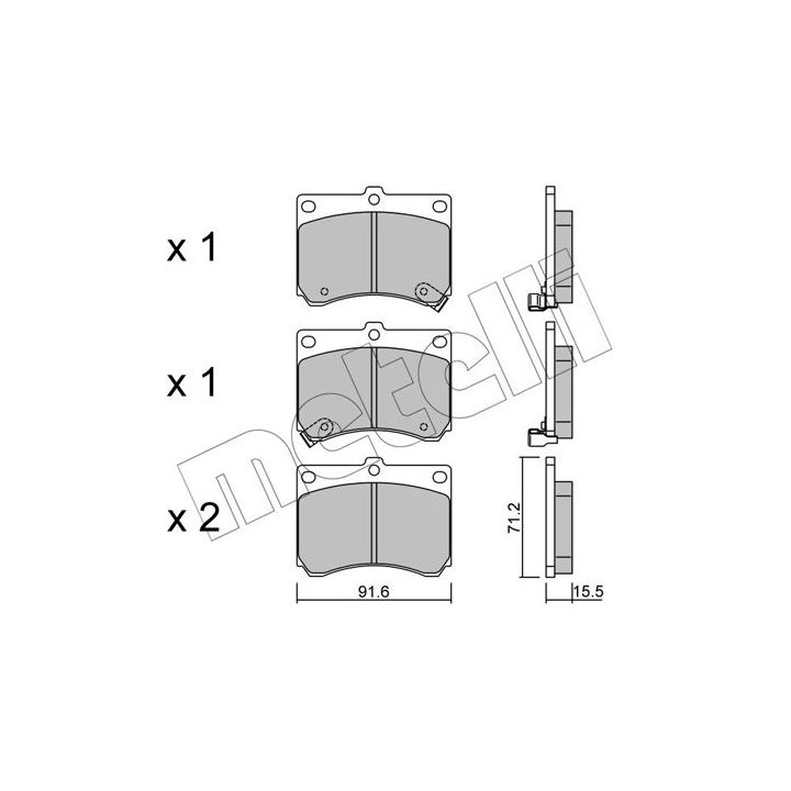 Stabdžių trinkelių rinkinys, diskinis stabdys METELLI 22-0197-0