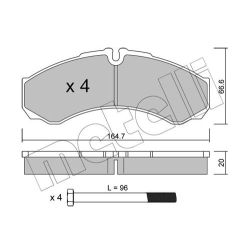 Stabdžių trinkelių rinkinys, diskinis stabdys METELLI 22-0212-0