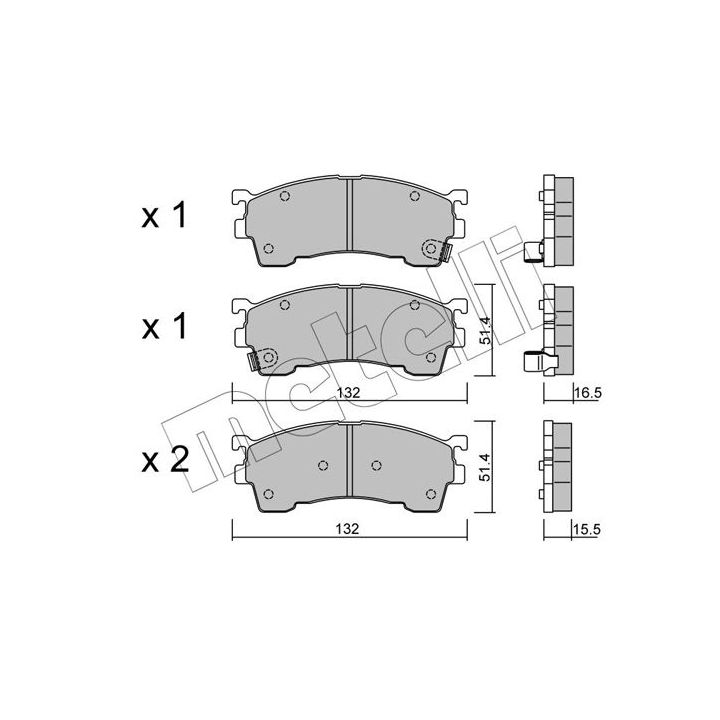 Stabdžių trinkelių rinkinys, diskinis stabdys METELLI 22-0223-1