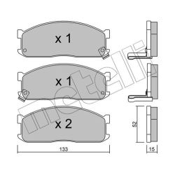 Stabdžių trinkelių rinkinys, diskinis stabdys METELLI 22-0232-1