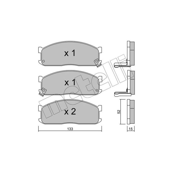 Stabdžių trinkelių rinkinys, diskinis stabdys METELLI 22-0232-1