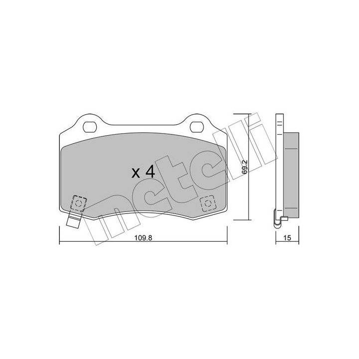 Stabdžių trinkelių rinkinys, diskinis stabdys METELLI 22-0251-6