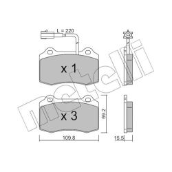 Stabdžių trinkelių rinkinys, diskinis stabdys METELLI 22-0251-7