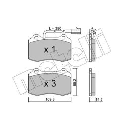 Stabdžių trinkelių rinkinys, diskinis stabdys METELLI 22-0251-8