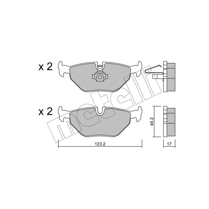Stabdžių trinkelių rinkinys, diskinis stabdys METELLI 22-0261-0