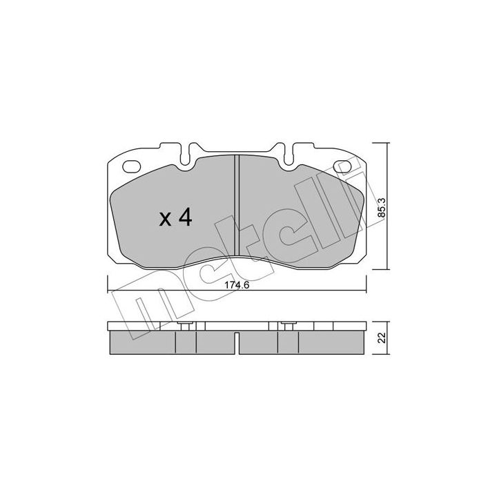 Stabdžių trinkelių rinkinys, diskinis stabdys METELLI 22-0268-0