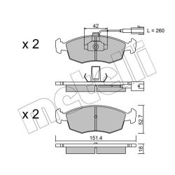 Stabdžių trinkelių rinkinys, diskinis stabdys METELLI 22-0274-1