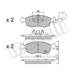 Stabdžių trinkelių rinkinys, diskinis stabdys METELLI 22-0274-5