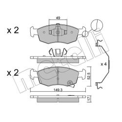 Stabdžių trinkelių rinkinys, diskinis stabdys METELLI 22-0274-6