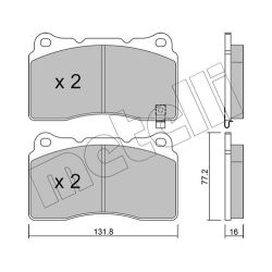 Stabdžių trinkelių rinkinys, diskinis stabdys METELLI 22-0288-5