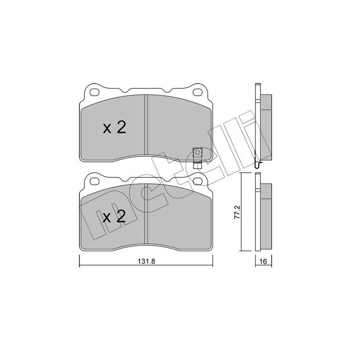 Stabdžių trinkelių rinkinys, diskinis stabdys METELLI 22-0288-5