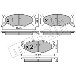 Stabdžių trinkelių rinkinys, diskinis stabdys METELLI 22-0289-0