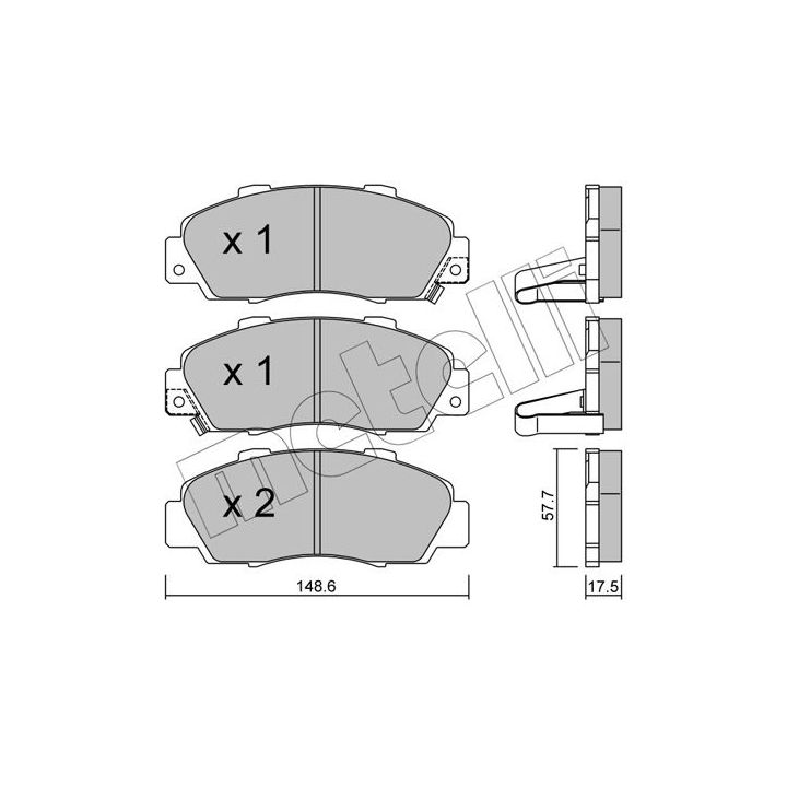 Stabdžių trinkelių rinkinys, diskinis stabdys METELLI 22-0298-0