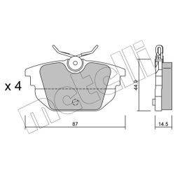 Stabdžių trinkelių rinkinys, diskinis stabdys METELLI 22-0299-0
