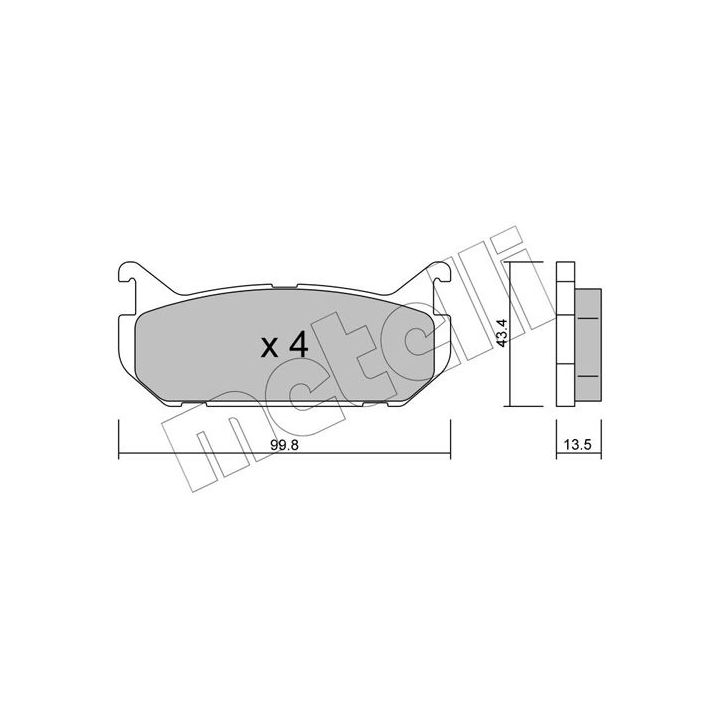 Stabdžių trinkelių rinkinys, diskinis stabdys METELLI 22-0303-0
