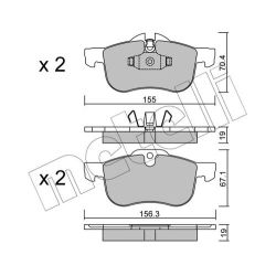 Stabdžių trinkelių rinkinys, diskinis stabdys METELLI 22-0307-0