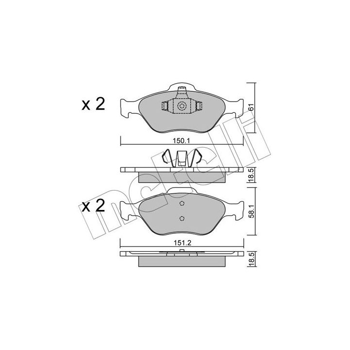 Stabdžių trinkelių rinkinys, diskinis stabdys METELLI 22-0316-0